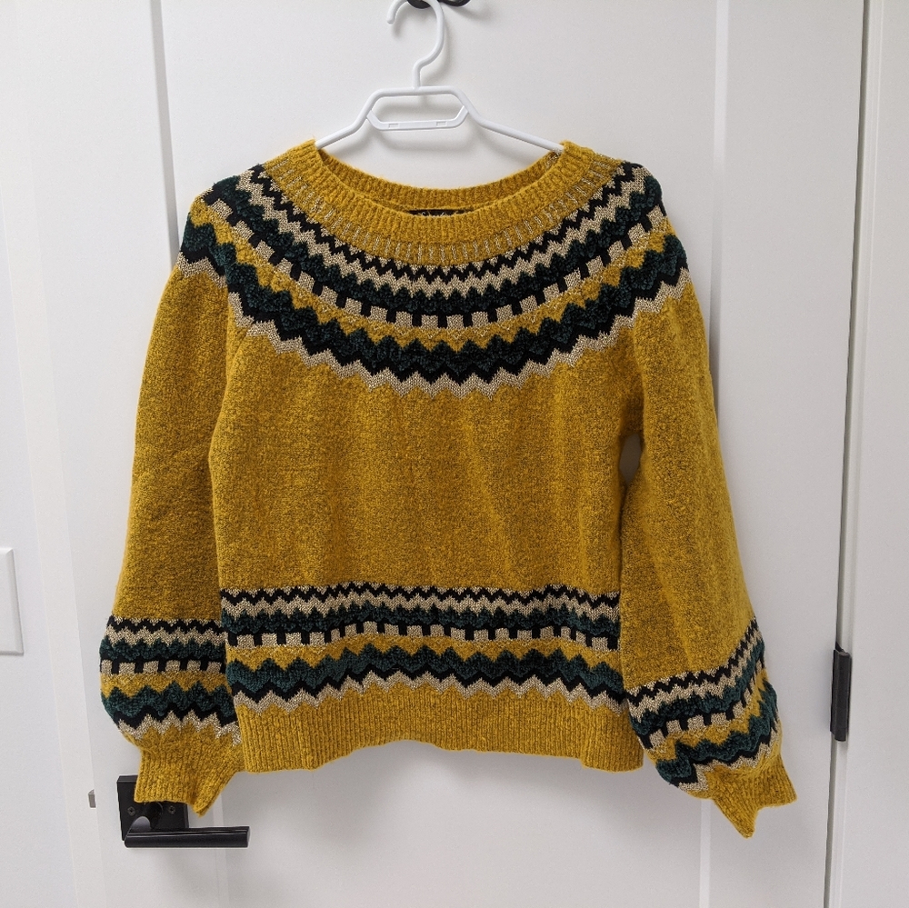 Sweet Rain Balloon Sleeve Sweater